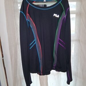 Fila Black Long Sleeve Athletic Top